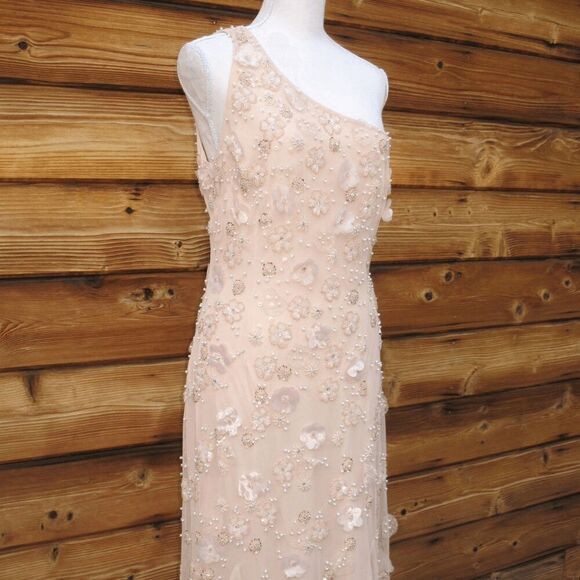 Mac Duggal 9168 Embellished One Shoulder Strappy Trumpet Gown Blush Pink Size 8 - Picture 6 of 14